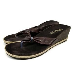 Dr. Weil with Orthaheel Technology Brown Leather Wedge Heel Sandals Size 7